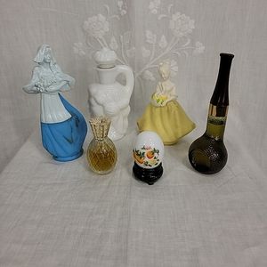 Vintage Avon Cologne Perfume Bottles Full Lot Of 6  Avon Flower Maiden Grecian